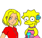 Dibujo Sakura y Lisa pintado por marianna