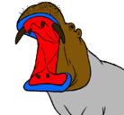 Dibujo Hipopótamo con la boca abierta pintado por ANTHONY60