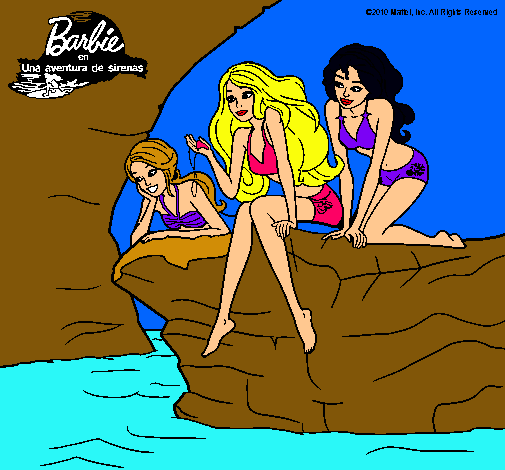 Barbie y sus amigas sentadas