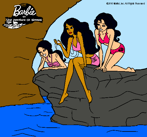 Barbie y sus amigas sentadas