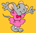 Dibujo Rata con vestido pintado por LAVIS