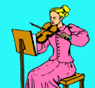 Dibujo Dama violinista pintado por priscilla