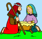 Dibujo Adoran al niño Jesús pintado por draco