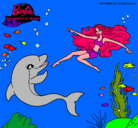 Dibujo Barbie jugando con un delfín pintado por karlis