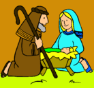 Dibujo Adoran al niño Jesús pintado por barbosa