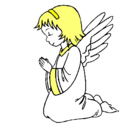 Dibujo Ángel orando pintado por colon