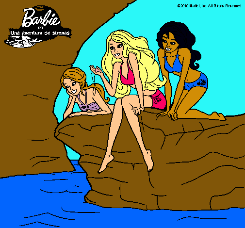 Barbie y sus amigas sentadas