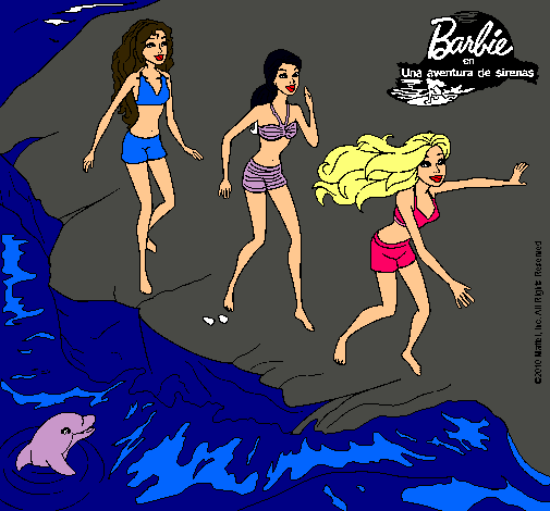 Barbie y sus amigas en la playa