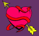 Dibujo Corazón con flecha pintado por cora