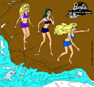 Dibujo Barbie y sus amigas en la playa pintado por mojamed