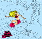 Dibujo Barbie practicando surf pintado por cheridan-10