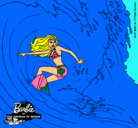 Dibujo Barbie practicando surf pintado por monica