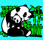 Dibujo Mama panda pintado por JaviASS