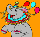 Dibujo Elefante con 3 globos pintado por ANDREWS