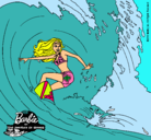 Dibujo Barbie practicando surf pintado por Anii