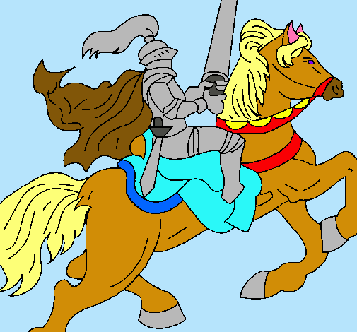Dibujo Caballero a caballo pintado por 9andres9