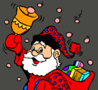 Dibujo Santa Claus y su campana pintado por POCHY