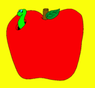 Dibujo Gusano en la fruta pintado por gbghgh