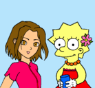 Dibujo Sakura y Lisa pintado por mmorales