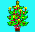 Dibujo Árbol de navidad con velas pintado por PANFU