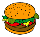 Dibujo Hamburguesa completa pintado por burger