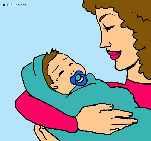 Dibujo Madre con su bebe II pintado por Camprokera