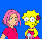 Dibujo Sakura y Lisa pintado por bella