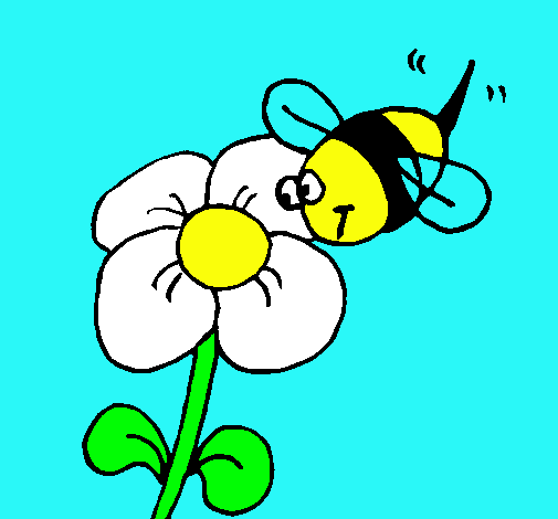 Abeja y flor