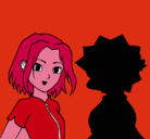 Dibujo Sakura y Lisa pintado por uuuuuuuuuuuuuuu