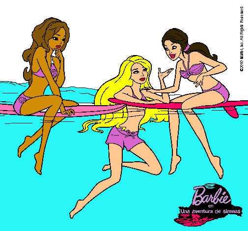 Dibujo Barbie y sus amigas pintado por selenechemaou