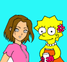 Dibujo Sakura y Lisa pintado por laurav
