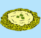 Dibujo Espaguetis con queso pintado por paternera