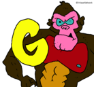 Dibujo Gorila pintado por popo