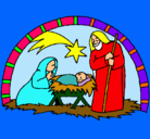 Dibujo Pesebre de navidad pintado por fede