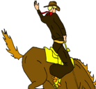 Dibujo Vaquero en caballo pintado por TIGRE