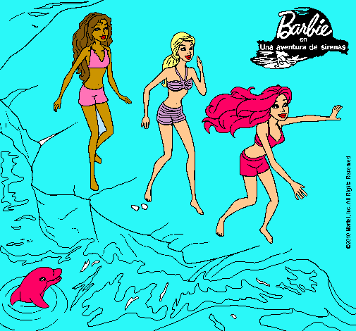 Barbie y sus amigas en la playa