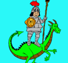 Dibujo Caballero San Jorge y el dragon pintado por ikerchu