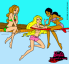 Dibujo Barbie y sus amigas pintado por mirian
