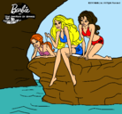 Dibujo Barbie y sus amigas sentadas pintado por Anii