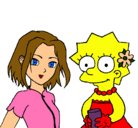 Dibujo Sakura y Lisa pintado por dddd