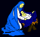Dibujo Nacimiento del niño Jesús pintado por dart