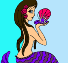 Dibujo Sirena y perla pintado por nataly1