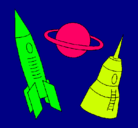 Dibujo Cohete pintado por Cohetes