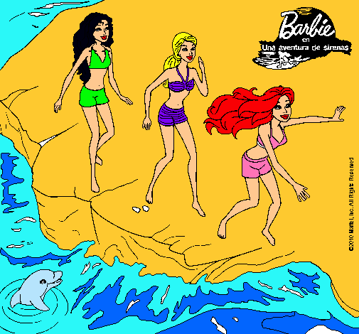 Barbie y sus amigas en la playa