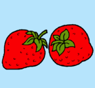 Dibujo fresas pintado por paternera