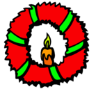 Dibujo Corona de navidad II pintado por lionel messi