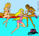 Dibujo Barbie y sus amigas pintado por teily