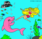 Dibujo Barbie jugando con un delfín pintado por AliciaCebrian