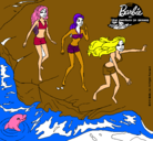 Dibujo Barbie y sus amigas en la playa pintado por vcfesxzavcfb
