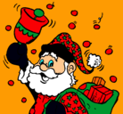 Dibujo Santa Claus y su campana pintado por yessi